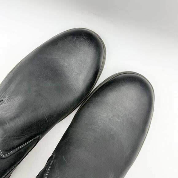 Propet Mens Brock Ankle Boot US 14 M EU 48 Black Leather Dual Zipper EUC